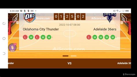 Oklahoma City Thunder Vs Adelaide Ers Live Scoreboard Nba