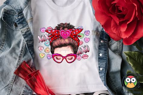 Messy Bun Valentine Sublimation Png By Owlsome Designs Thehungryjpeg