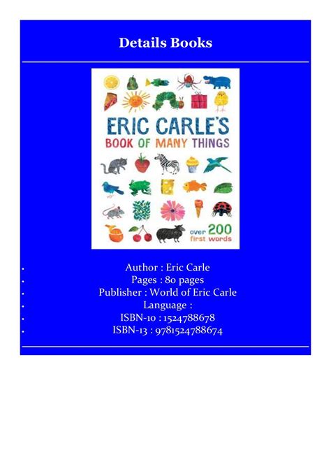 Download [ebooks] Eric Carle S Book Of Many Things