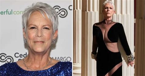 Jamie Lee Curtis 64 Divides Internet With Cleavage Baring Sheer Gown