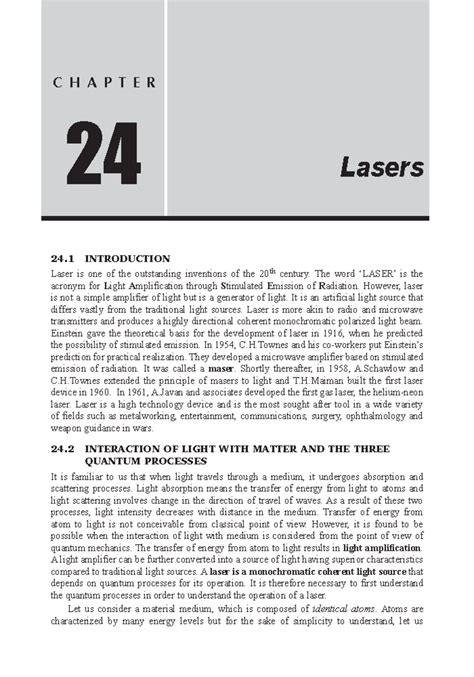 Laser The Word ‘laser’ Is The Acronym For Light Amplification Through Stimulated Emission Of