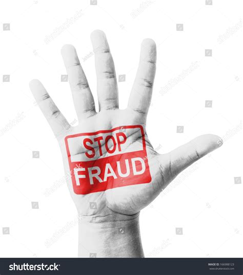 Open Hand Raised Stop Fraud Sign Stock Photo 166988123 | Shutterstock