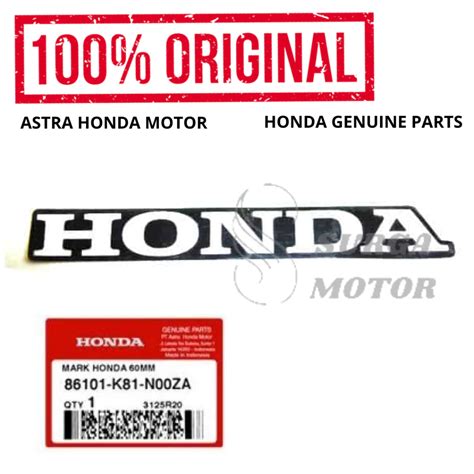 Jual Stiker Mark Honda 60MM BeAT K1A Sporty ESP K81 Hitam Original AHM