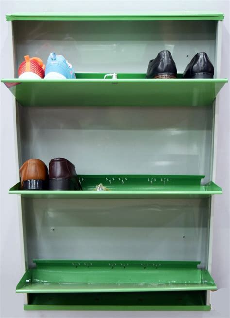 Powder Coated Mild Steel Wall Mounted Shoe Rack Shelves At Rs