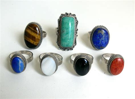 An Is De Prata Pedras Naturais Gemstone Rings Gemstones Jewelry