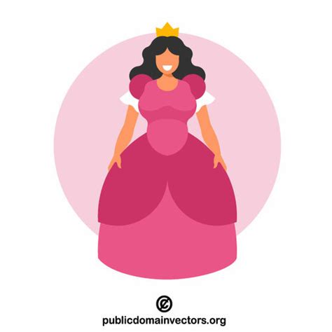 Princess In Pink Dress Public Domain Vectors