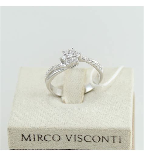 Anello Donna Trilogy Mirco Visconti In Oro Bianco Con Diamanti