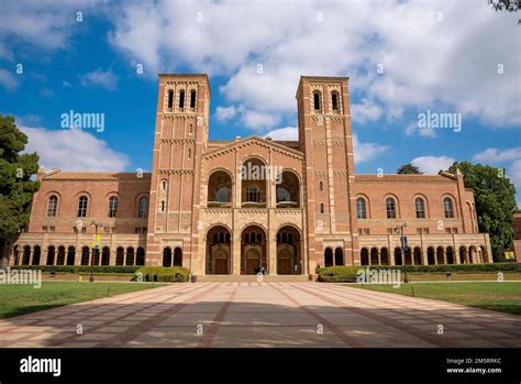 Exterior Of Royce Hall Building In The Campus Of Ucla Under Cloudy Sky