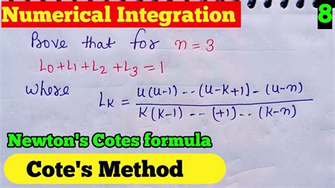 Cotes Method Newton Cotes Formula Lec 8 Bsc Final Year Numerical