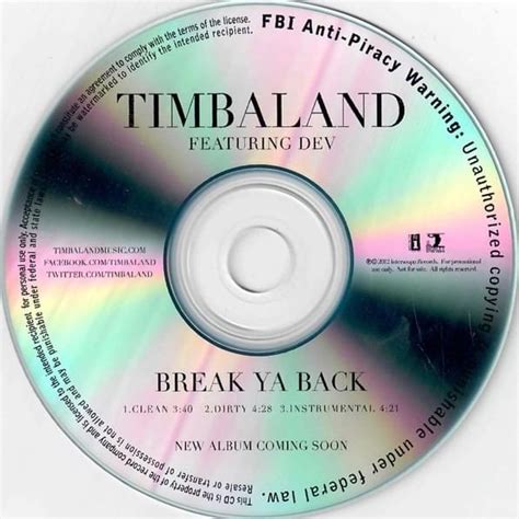 Timbaland - Break Ya Back - Single Lyrics and Tracklist | Genius