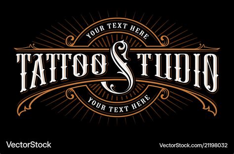 Vintage lettering of tattoo studio Royalty Free Vector Image