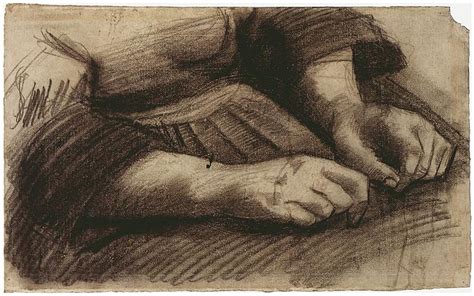 Lap with Hands by Vincent Van Gogh - 1128 - Drawing