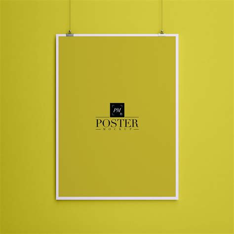 Poster Hanging with Clips - Free Mockup - Dealjumbo | Free mockup, Hanging posters, Discount design