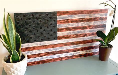 American Flag Distressed Wood Flag Wood American Flag - Etsy