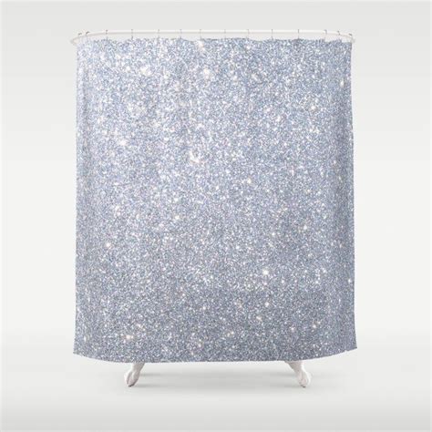 Silver Metallic Sparkly Glitter Shower Curtain Glitter Shower Curtain