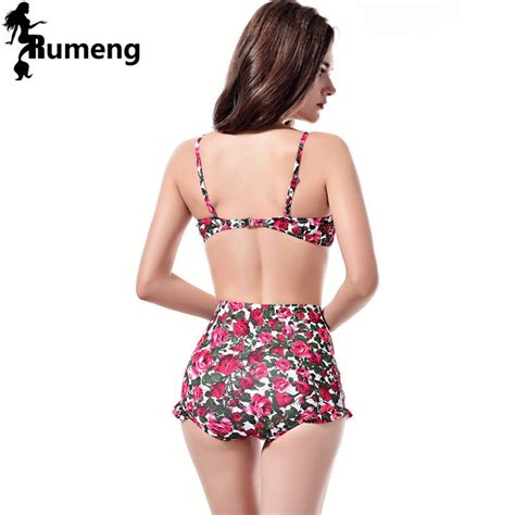 Rumeng Bikini Set Bandeau Bikini Negro Push Up Traje De Ba O Talle Alto Talla Grande Traje De