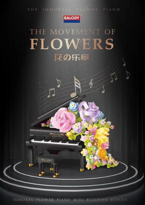 BlueBrixx Sets 107323 Piano With Flowers Mini Blocks