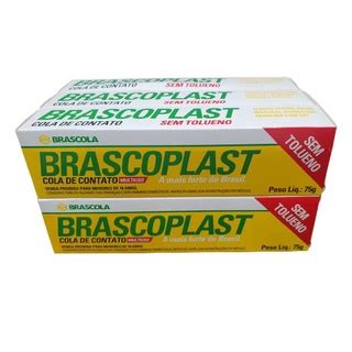 KIT 6 Adesivo Cola De Contato Brascoplast 75gr Artesanato Marceneiro