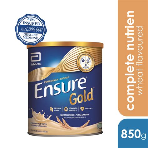 Alpro Pharmacy Abbott Ensure Gold Wheat 850g Complete Nutrien