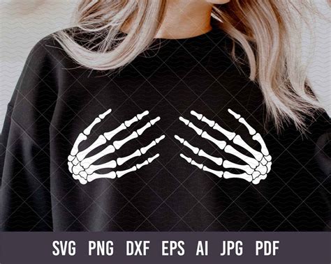 Skeleton Boob Hands Svg Halloween Svg Spooky Svg Hocus Pocus Svg Salem Svg Skeleton Hands