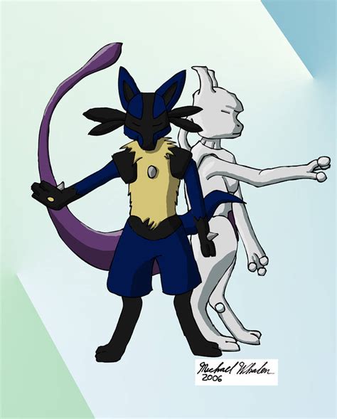 Lucario and Mewtwo by IkodoMoonstrife on DeviantArt