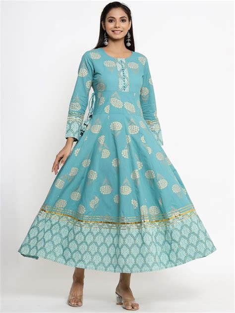 Buy Kipek Women Ethnic Motifs Printed Gotta Patti Indie Prints Anarkali