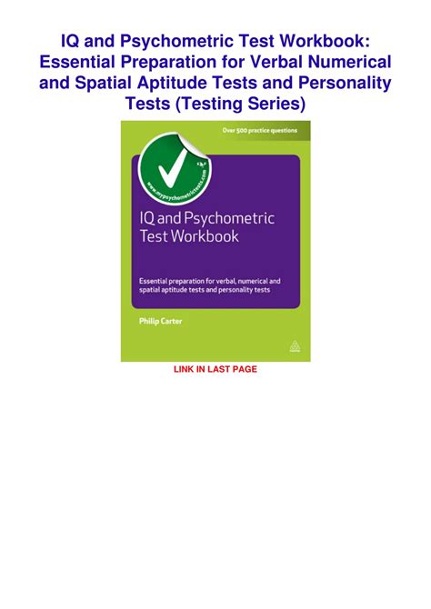 Ppt Pdf Read Iq And Psychometric Test Workbook Essential Preparation For Verbal Numerical And