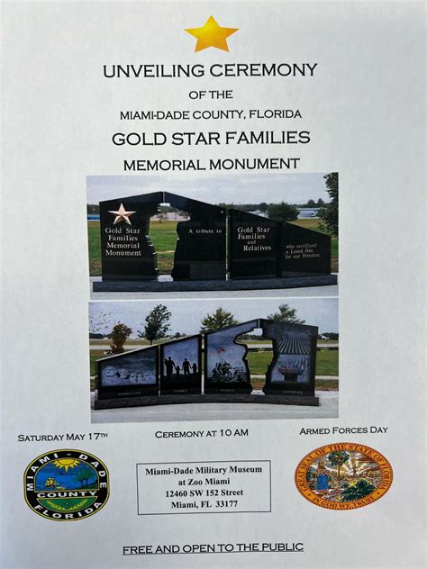 UNVEILING CEREMONY OF THE MIAMI-DADE COUNTY, FL - GOLD STAR FAMILIES