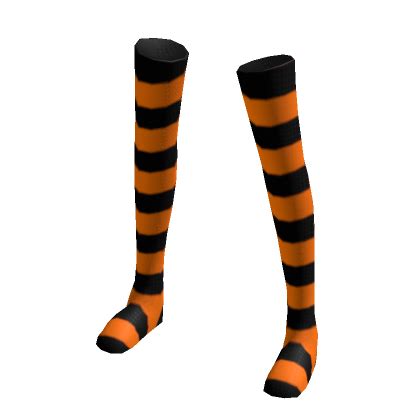 Thigh High Orange Striped Leg Warmers Roblox