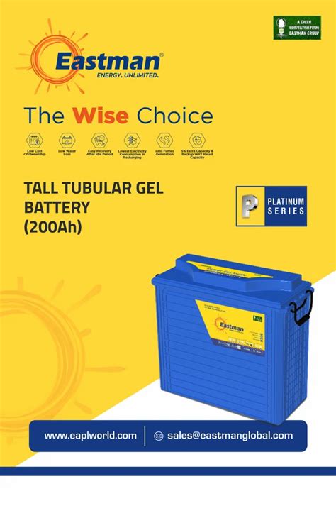 Eastman Ah Tall Tubular Battery At Rs Eastman Inverter