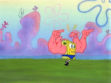 Production Cel Of Spongebob From Musclebob Buffpants Mar 22 2014 All Original Animation In