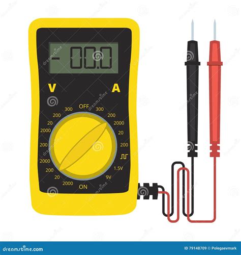 Digital Multimeter Vector Icon Electrical Multitester Stock Vector