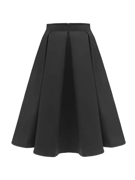 1950s Solid High Waist Pleated Skirt Mini Pleated Skirt High Waisted