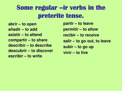 Preterite Verbs