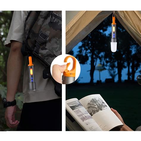 Mini Led Flashlight Built In Battery With Cob Work Light Outdoor