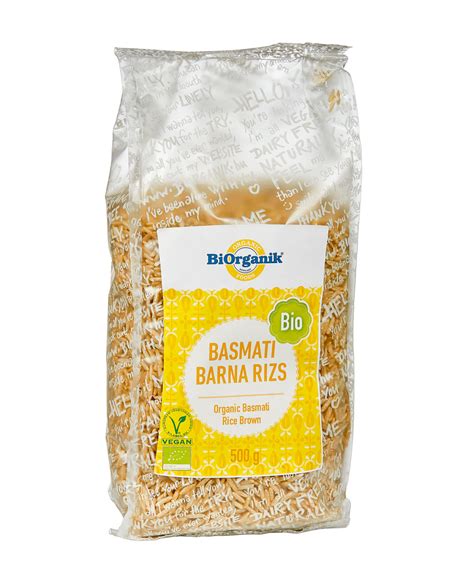 BIO Basmati Barna Rizs 500g Biorganik Hu