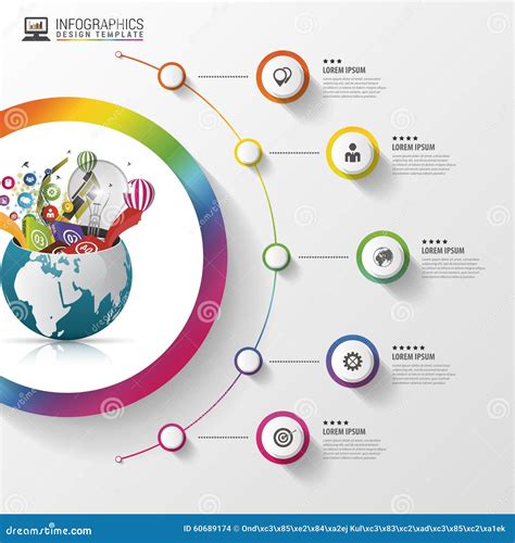 Plantilla Del Dise O De Infographic Mundo Creativo C Rculo Colorido Con