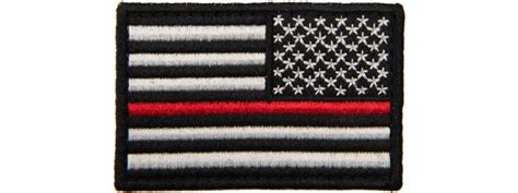 Embroidered Reverse Us Flag Patch W Red Line Color Black [patch E