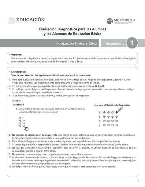 F C Y E Primer Grado Mejoredu Para Esta Evaluaci N Contar S Con Este