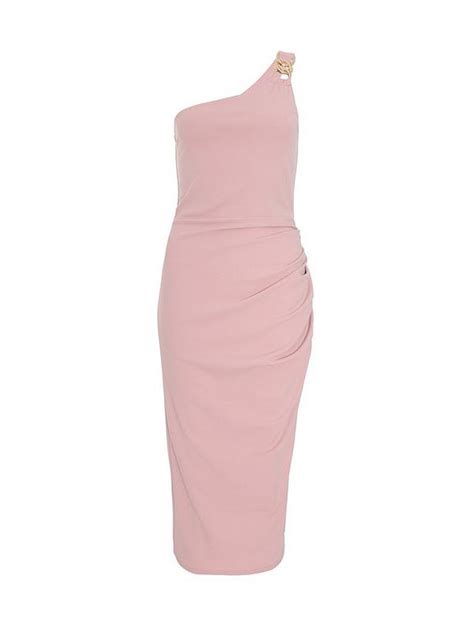 Quiz Blush Pink One Shoulder Midaxi Dress Uk