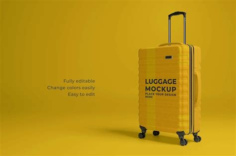 Premium PSD Suitcase With Traveler Accessories Essential Vacation