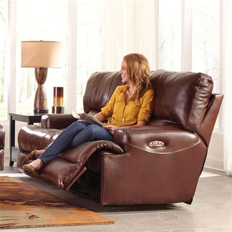 Wembley Power Lay Flat Reclining Console Loveseat W Power Headrest And Lumbar Walnut By