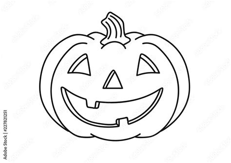 Halloween Kürbis Ausmalbild Stock-Vektorgrafik | Adobe Stock