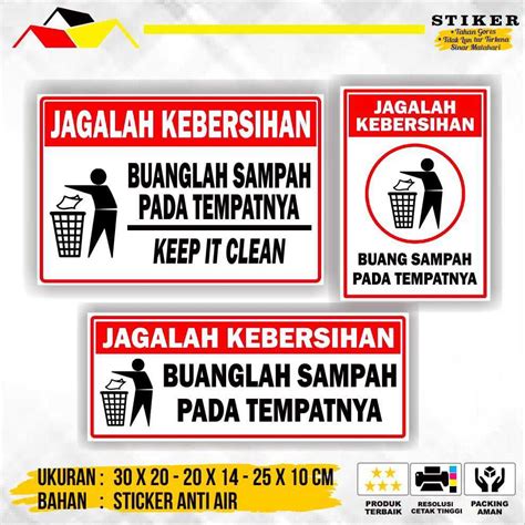 Jual Stiker Jangan Buang Sampah Sembarangan Stiker Buanglah Sampah