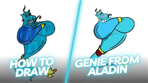 How To Draw Genie From Aladin Youtube