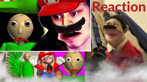 Smg Mario Plays Baldi S Basics Reaction Puppet Reaction Youtube