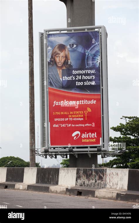 Lagos Nigeria Airtel Roadside Adverts Stock Photo Alamy