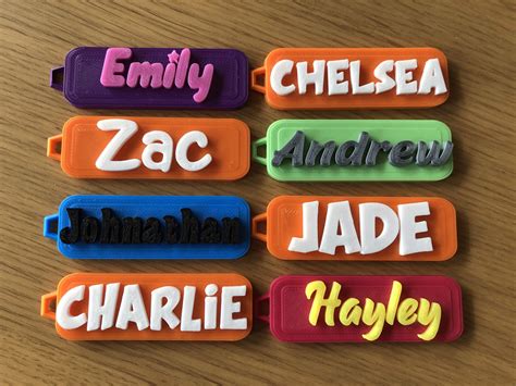 Personalised Keychain Customised 3D Printed Name Tag Etsy