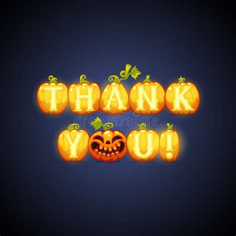 Thank You Halloween Pumpkins Message Stock Vector - Illustration of ...