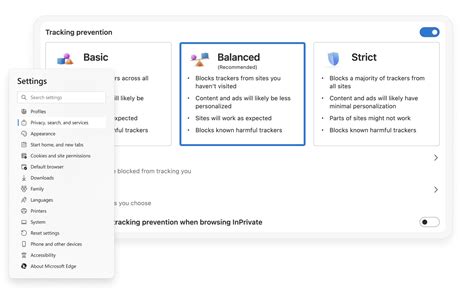 Tracking Prevention Microsoft Edge